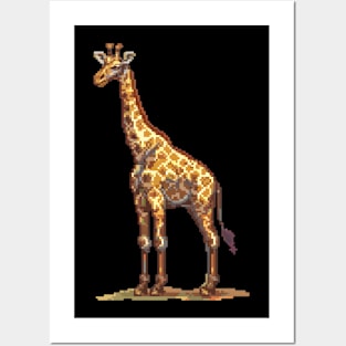 Pixel Giraffe Posters and Art